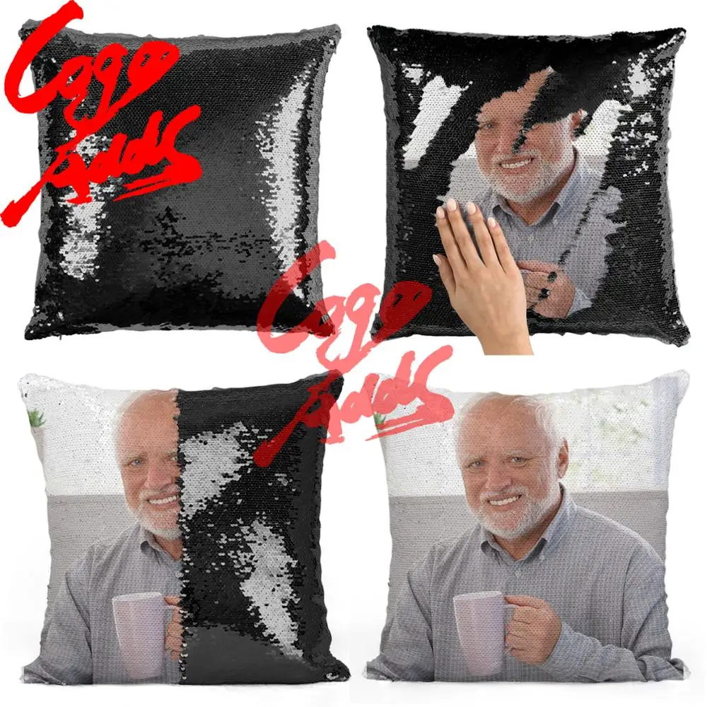 Гарольд и чашка чайного мема блестящая Подушка наволочка двухцветная подарок