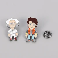 cartoon childrens animation character back to the future doctor brooch crazy max metal drip enamel badge backpack pin