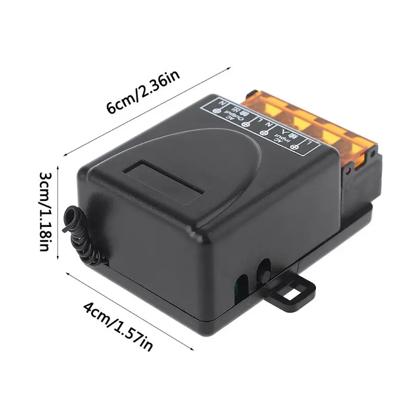 

AC85V-260V Single Way Light Switch Wireless Controller Receiver with 2 Button Key Remote Control for Home Room Lamp