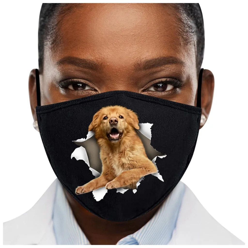 Маска с 3D рисунком собаки унисекс маска для женщин и мужчин лица новинка 2020