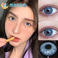 MOONZI diamond blue small Beauty Pupil contact lens Colored Contact Lenses for eyes yearly degrees 2pcs pair Myopia prescription