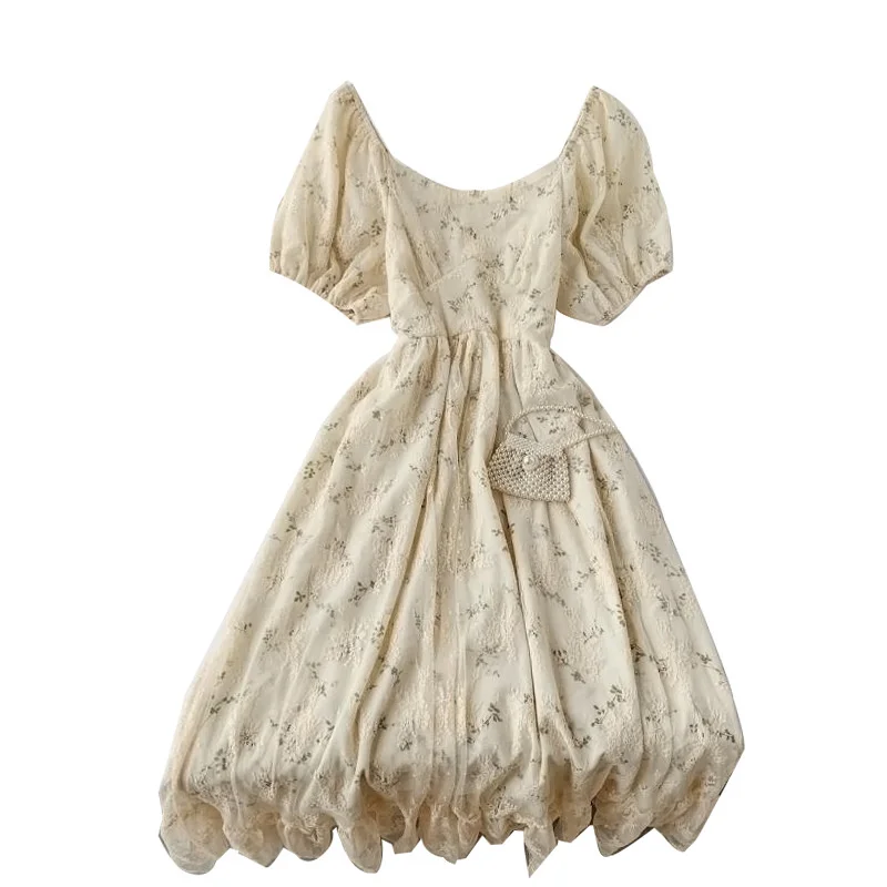 

Summer Fairy Dress Women Style Vintage Dress Sleeve Casual Elegant Dress Women 2021 New