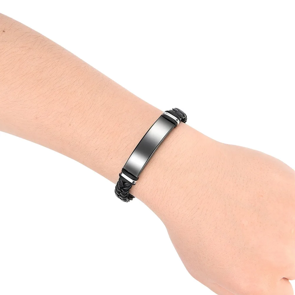 Кожаный браслет с веревкой европейский и американский хип хоп мужские ювелирные