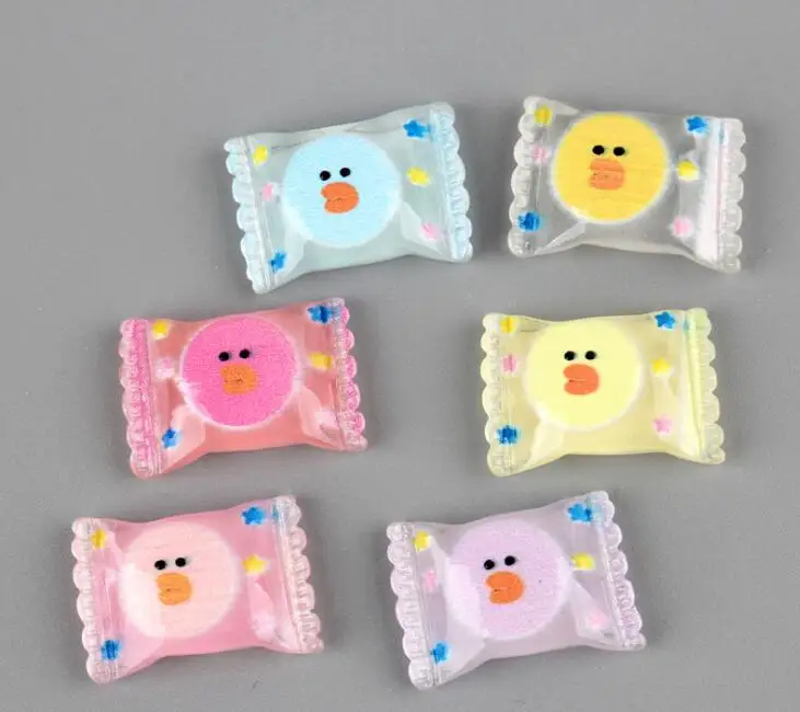 Кабошоны 20 шт./лот украшения из смолы конфеты с плоским основанием для