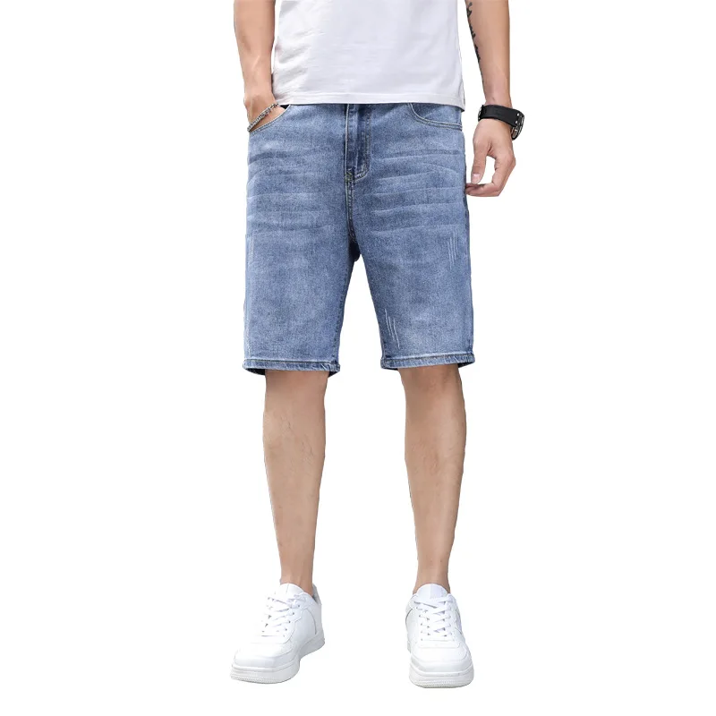 

Men summer new denim shorts men's five-point pants loose trendy brand Slim straight casual