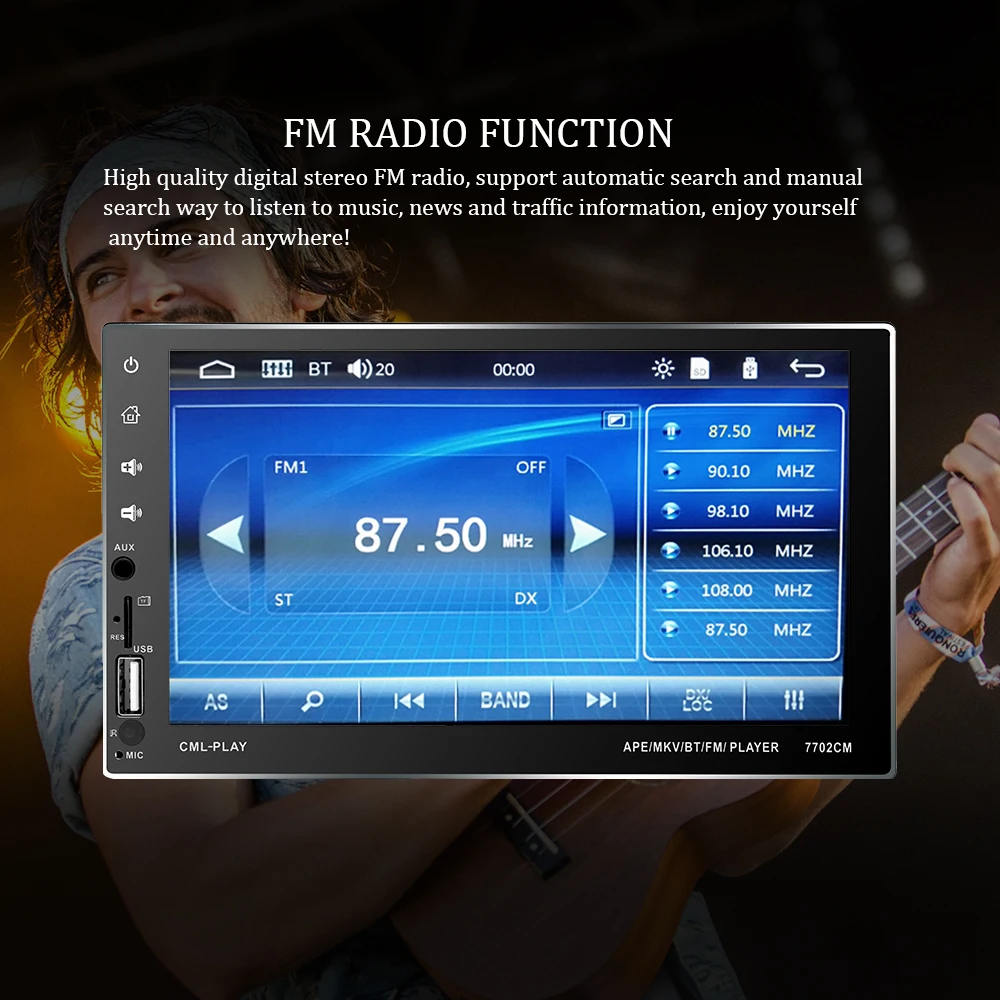 

AMPrime 2 Din in Dash Auto Car MP5 Video Player 7 inch Touch Screen with Rear View Camera Remote Control Support FM/USB/AUX