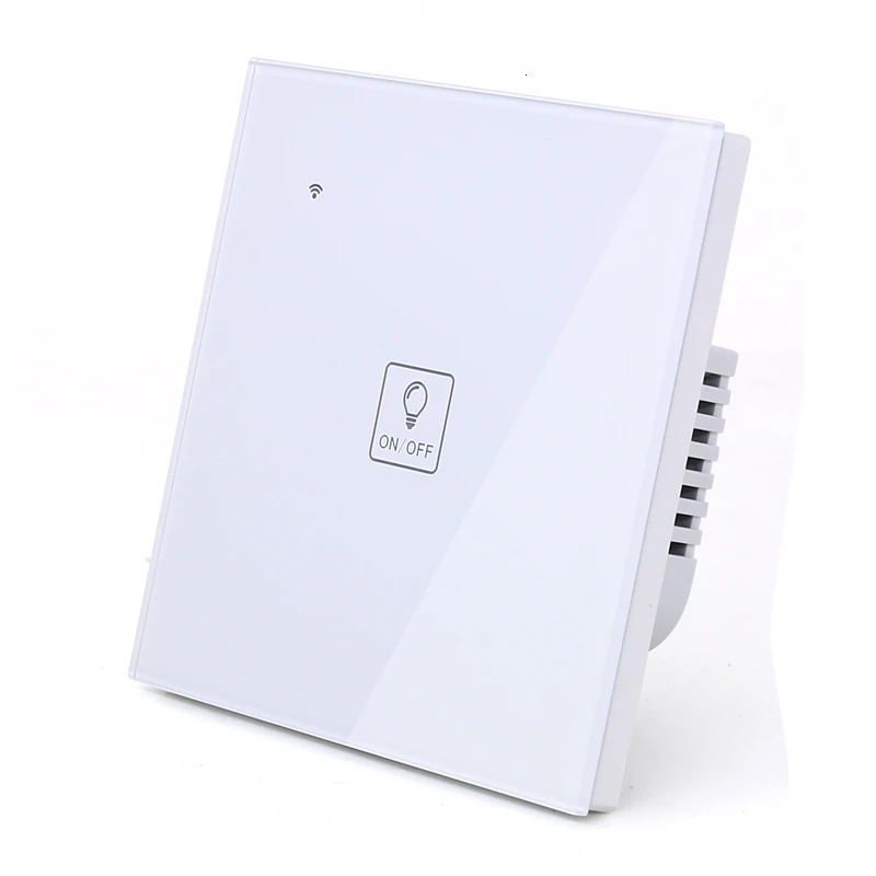 WIFI сенсорный светильник значок настенный выключатель белое стекло синий