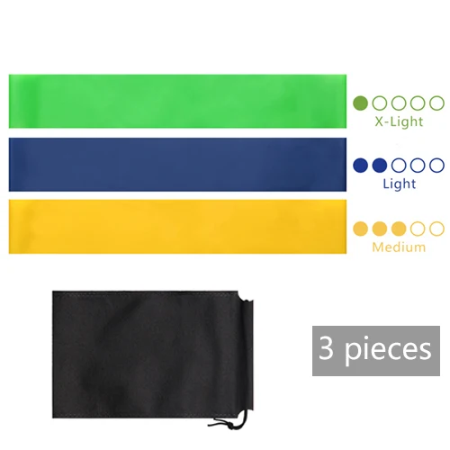 3 pcs with pouch Диапазоны сопротивления комплект Фитнес для спорта тренировки Йога сила Фитнес каучука тренировки тренажерный зал Эластичный оборудования - Цвет: 3 pcs with pouch