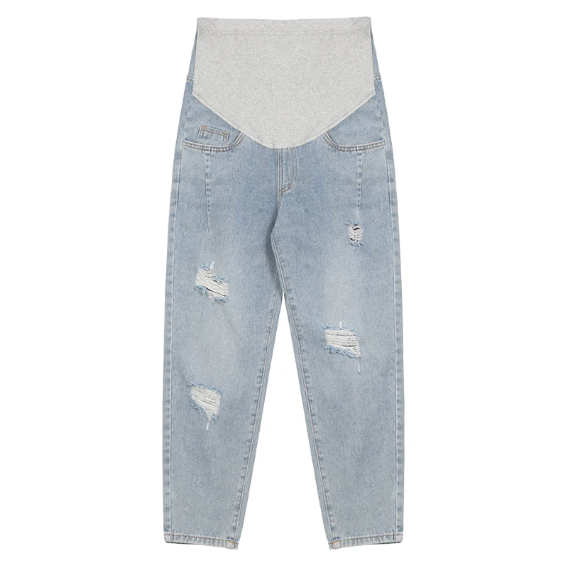 Брюки из хлопка для беременных женщин свободные брюки денима до щиколотки мода