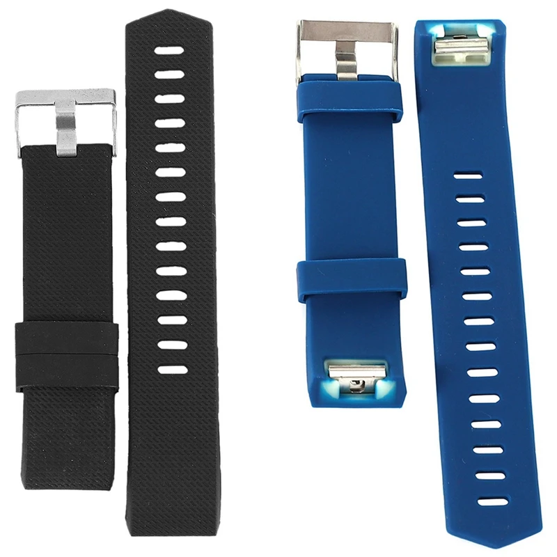 

2 Pcs Smart Wrist Band Replacement Parts For Fitbit Charge 2 Strap For Fit Bit Charge2 Flex Wristband,Black & Blue