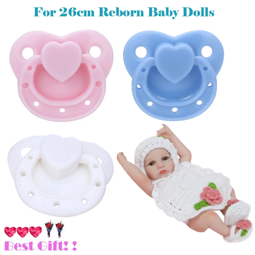 

3pc Simulated Dummy Pacifier For 26cm Reborn Baby Dolls With Internal Magnetic Accessories Babies Kids Dolls Supplies Toys#fs