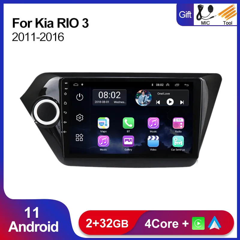 

2Din Android 11 Car Radio Multimedia Player GPS Navigation For Kia RIO 3 2011-2016 K2 4Core 2+32G Head Unit Carplay & Auto WIF