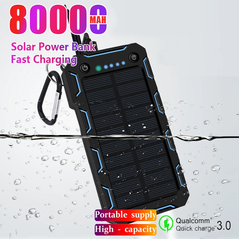 80000 мАч солнечный Power Bank портативный светодиодное освещение на открытом воздухе