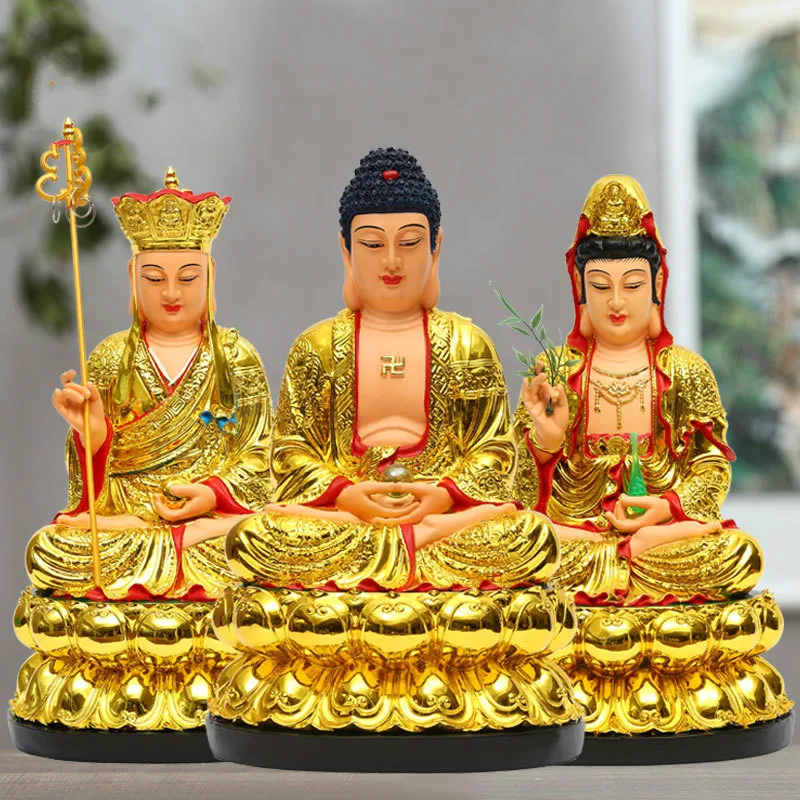 

Resin Material of Chinese Buddhists Guanyin Buddha Statue: 12-inch Home Decoration Temples of Tibetan King Bodhisattva
