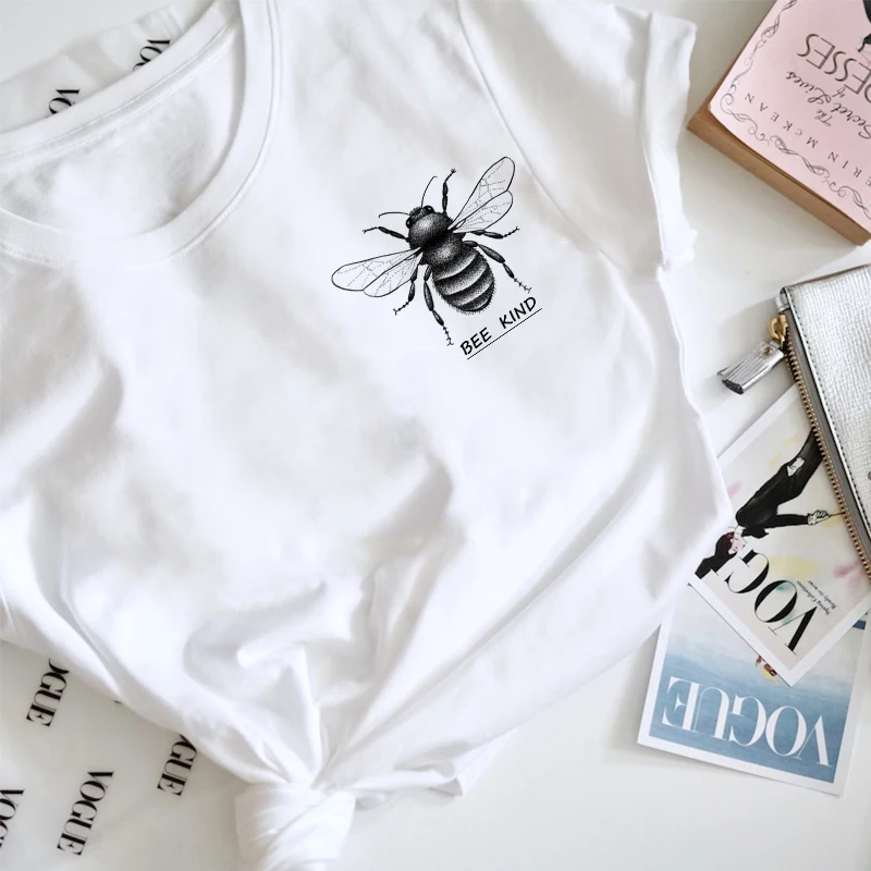 Новинка 2020 эстетическая Женская одежда футболка с принтом в виде пчелы топы