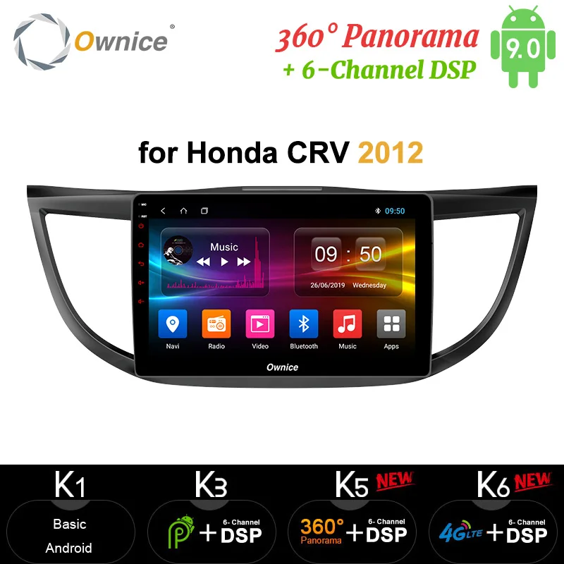 Автомобильный радиоприемник Ownice 4 + 64 ГБ 8 ядер Android 9 0 4G 360 градусов для Honda CRV 2012-2016