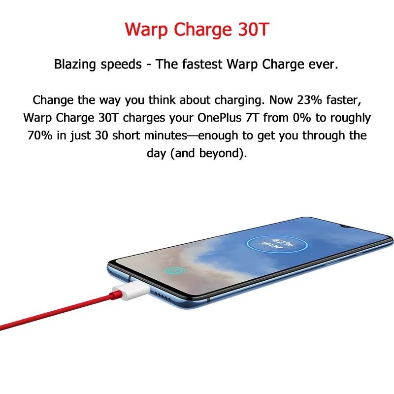 Фото4 - Глобальная версия OnePlus 7 T 7 T Snapdragon 855 Plus 8 Гб 128 ГБ Smartphone6.55 дюймов 90 Гц AMOLED экран 48 МП Тройная камера Warp Charge 30T