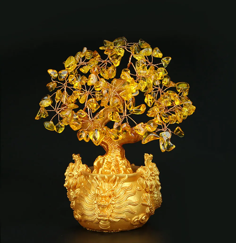 

Fortune Tree Ornament Purse Tree Ornament Beautiful Dragon Design Livingroom Hotel Wedding Crafts Crystal Money Tree Ornament