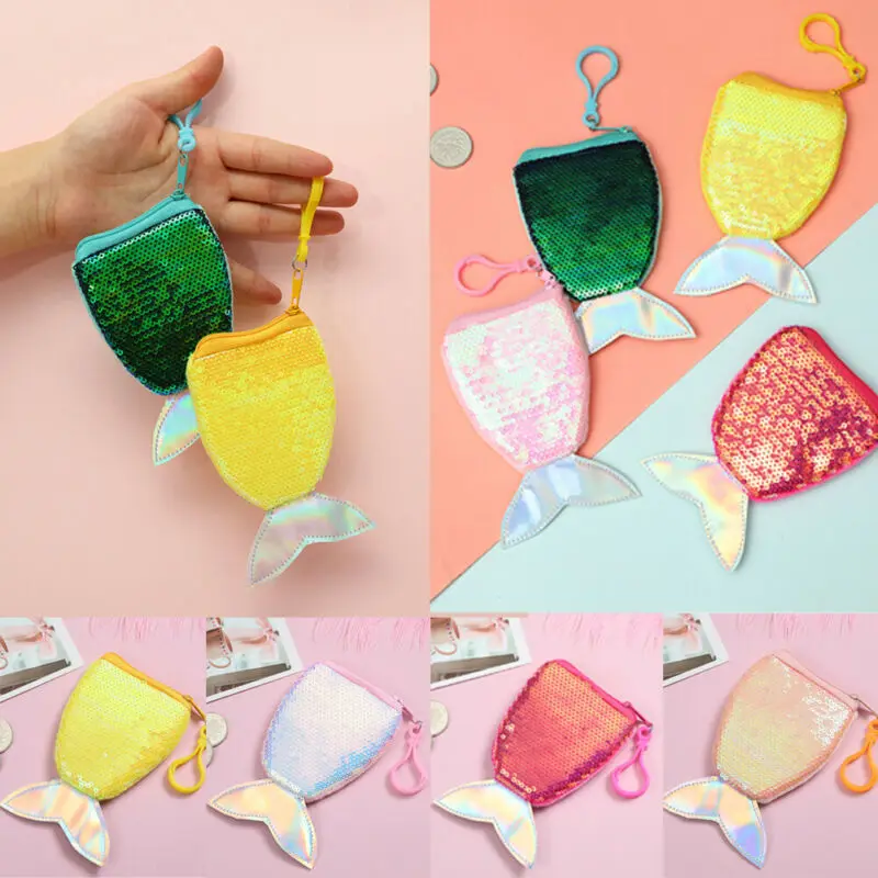 Симпатичное платье для девочки Одеяло хвост русалки блесток сумки через плечо