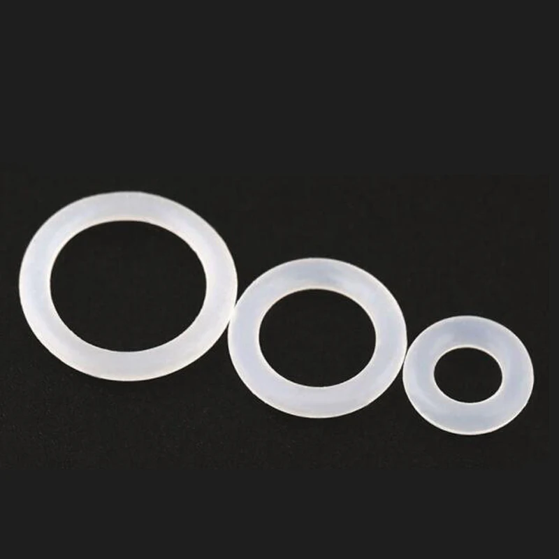 

2Pcs -100Pcs OD 3-60mm White Silicone Rubber Washer O-Ring Seals Gaskets Cross Section 1mm 2mm 3mm