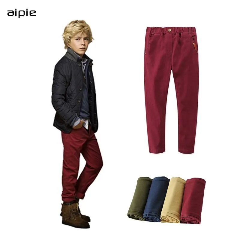 Акция новые детские штаны Классические повседневные однотонные эластичные