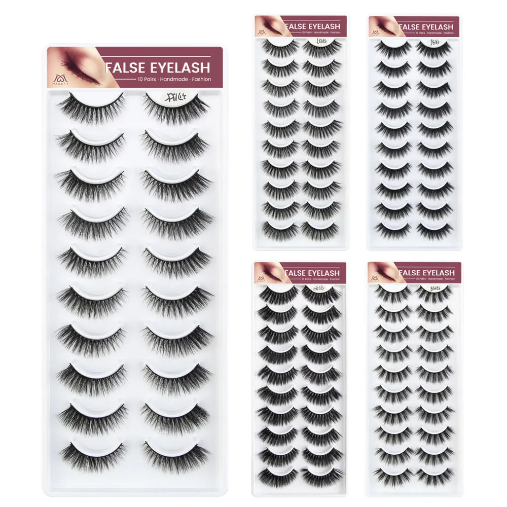 

10 pairs 100% Real 3D Mink Eyelashes Natural Soft False Eyelashes 3d Mink Lashes Eyelash Extension Makeup Kit Cilios 2019 NEW