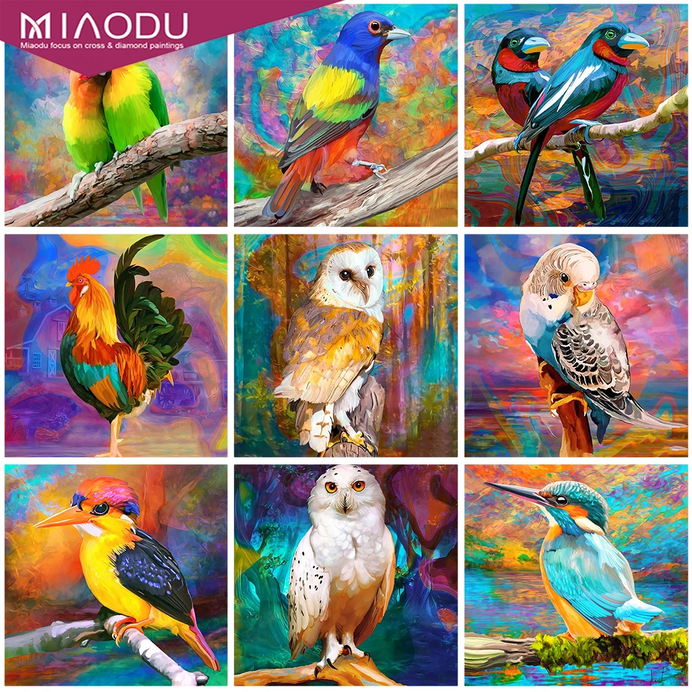 

Miaodu 5D Diamond Painting Animal Cartoon Art DIY Round Full Diamond Embroidery Kit Home Decoration Children Gift
