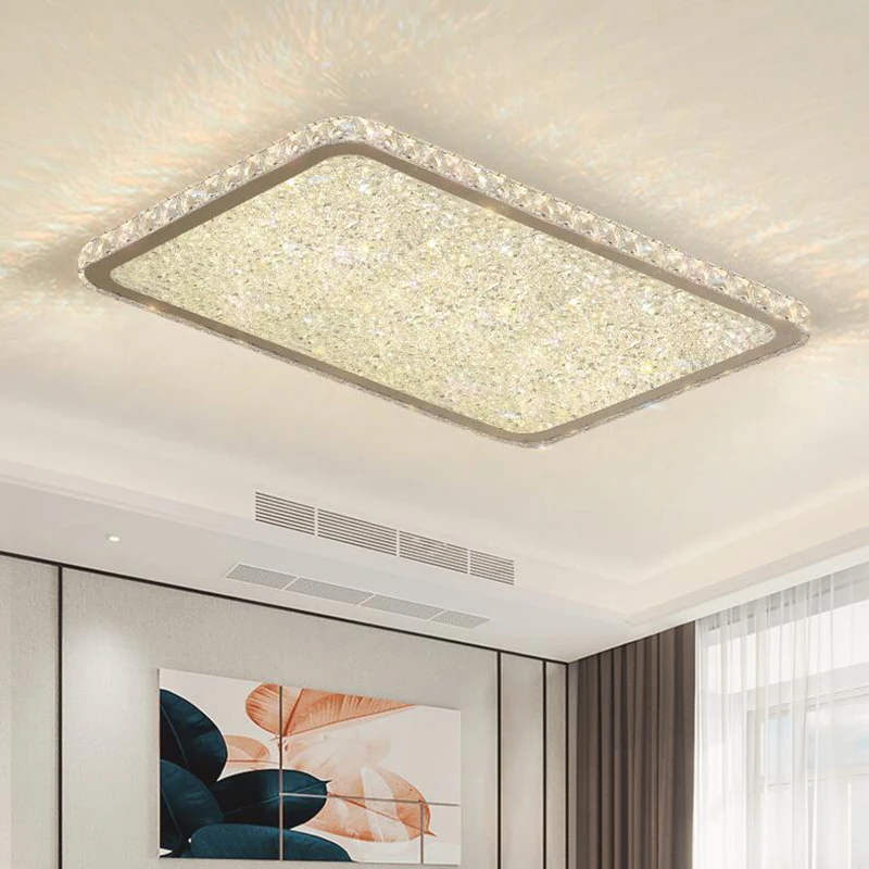 

LED crystal living room ceiling lamp energy saving square bedroom lamp creative corridor lamp modern minimalist lighting