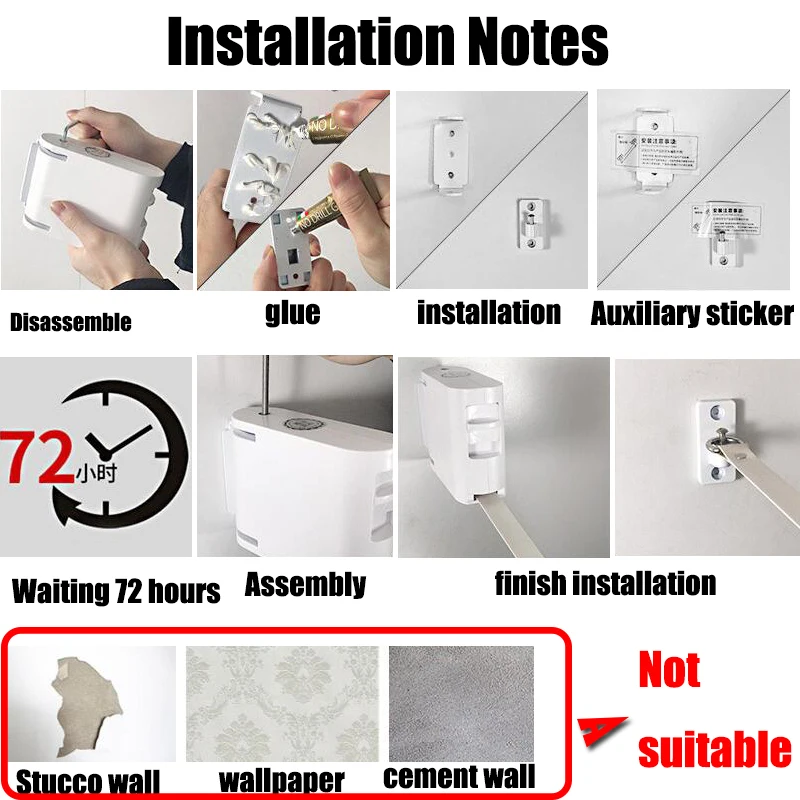 

Retractable Indoor Clothesline with Hanger Hole Balcony Clothes Line Drying Rack No Drilling Required Rack Hanging Drying