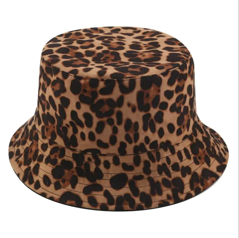 

2019 Two Side Reversible Leopard bucket hat for men women sexy fisherman hat panama bob hat summer autumn fashion hat