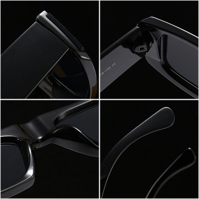 

SHAUNA Ins Popular Fashion Small Rectangle Women Sunglasses Retro Brand Designer Men Square Contrast Color Sun Glasses