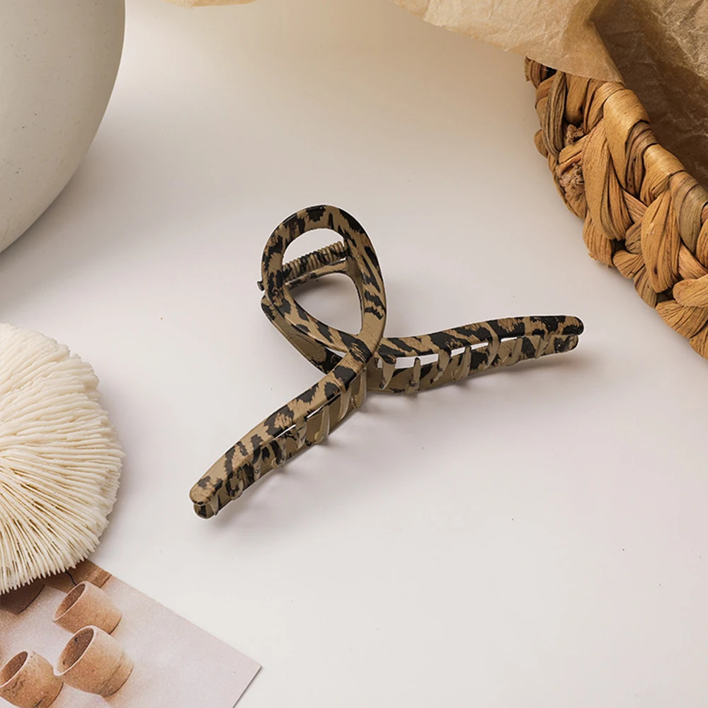 Заколки для волос леопардовые женские большие модные зажимы в винтажном стиле