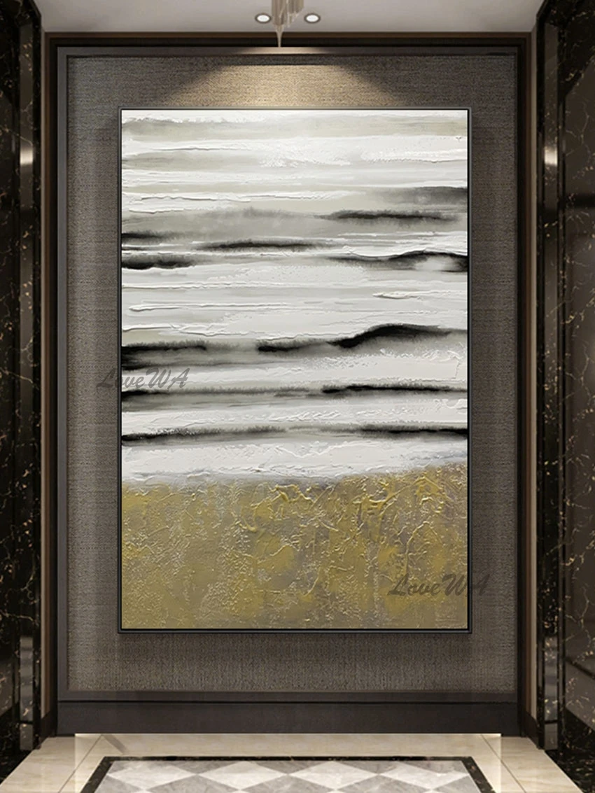 

Ручная работа, Толстая Текстура, абстрактный темный цвет, простая масляная живопись, украшение для дома, художественные элементы, Настенная...