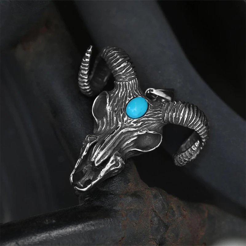 

Domineering Retro Fashion Hip-hop Horns Skull Punk Ring Men Boy Birthday Holiday Gift Party Jewelry Wholesale