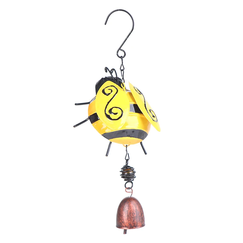 

Fashion Outdoor Garden Porch Home Decoration Wind Bell Creative Handmade Ladybug Metal Glass Painting Wind Chimes