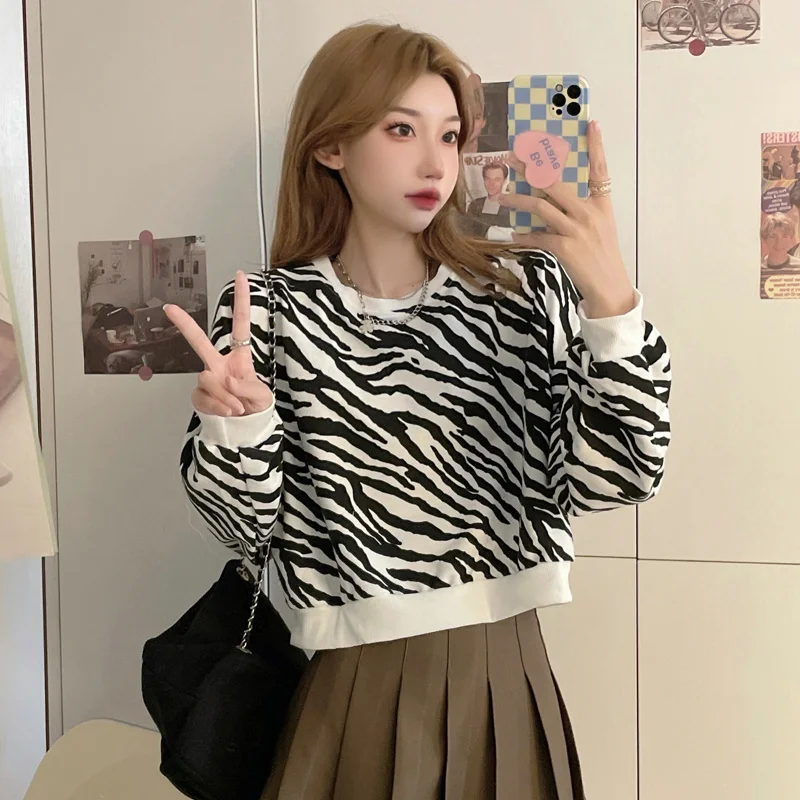 

Real Shot Cost-Effective Scale Zebra-Stripe Fleece Women's Spring