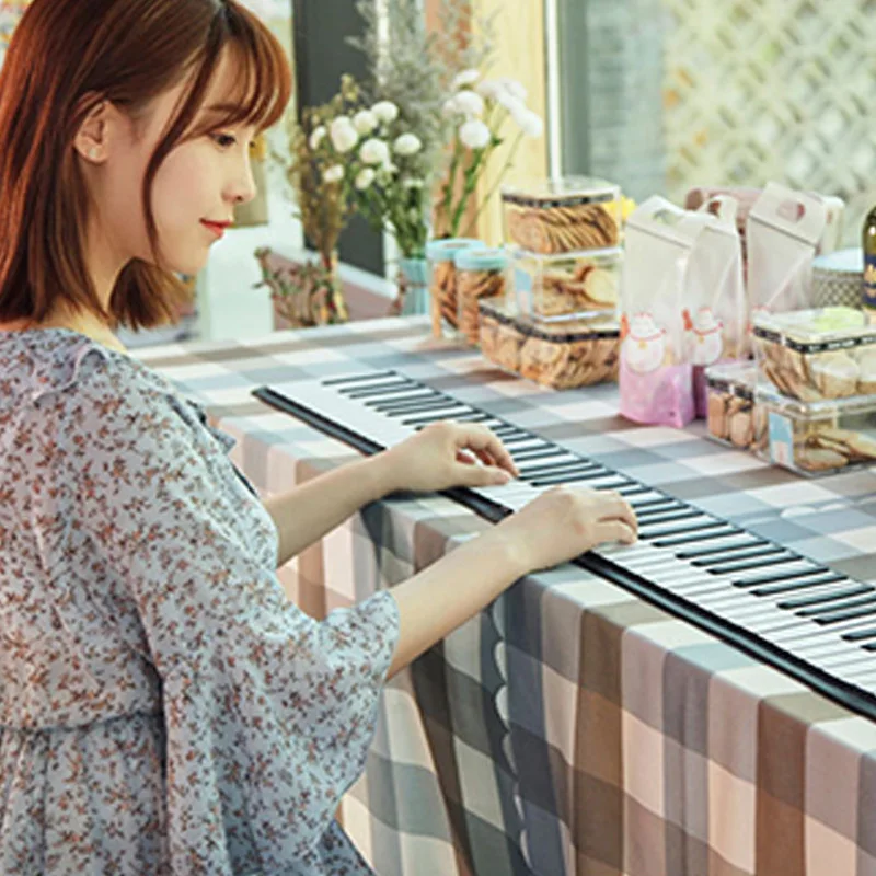 Портативная 88 клавишная свернутая пианино цифровая клавиатура мягкая