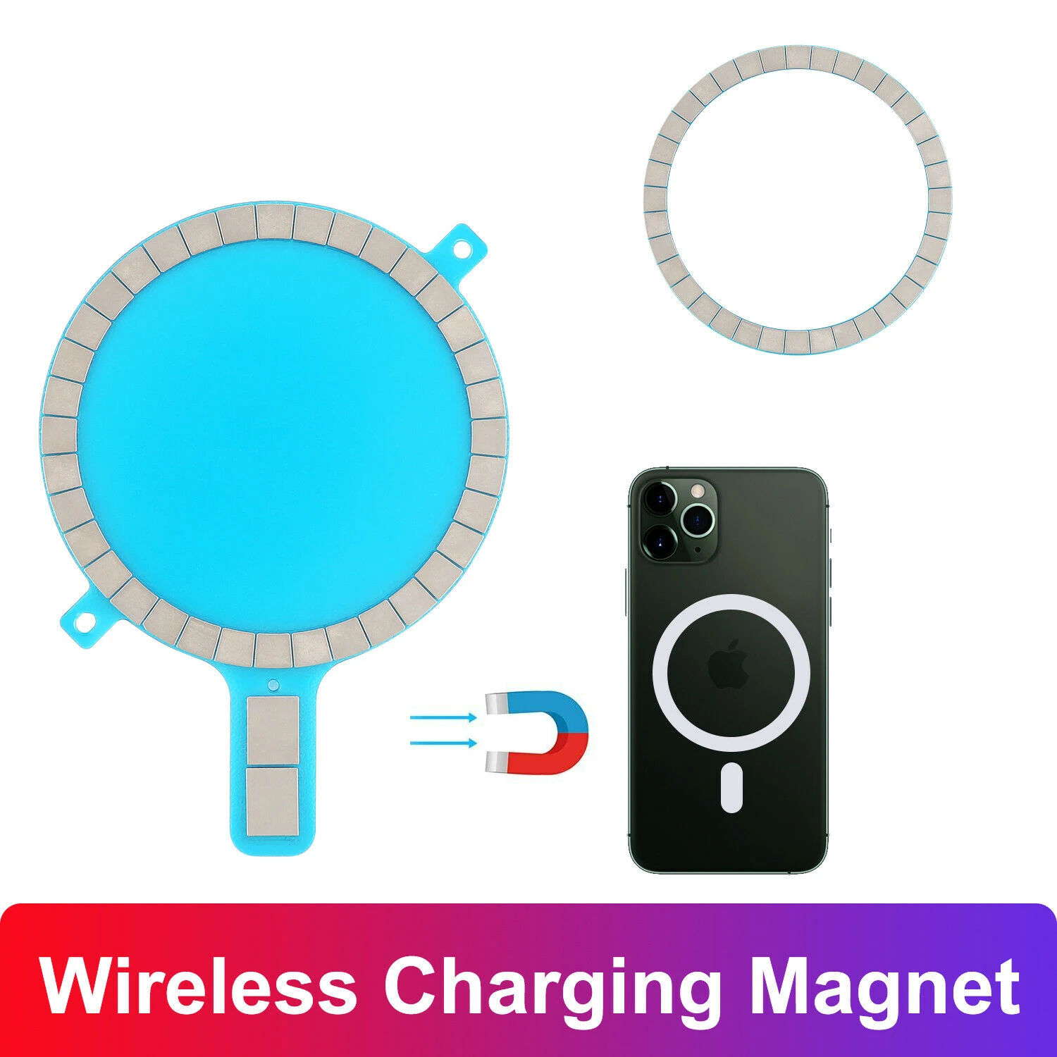 

Wireless Charger Magnet Safe For iPhone 12 Mini 11 Pro Max Phone Case Strong Magnetic Adsorption Charging Accessories