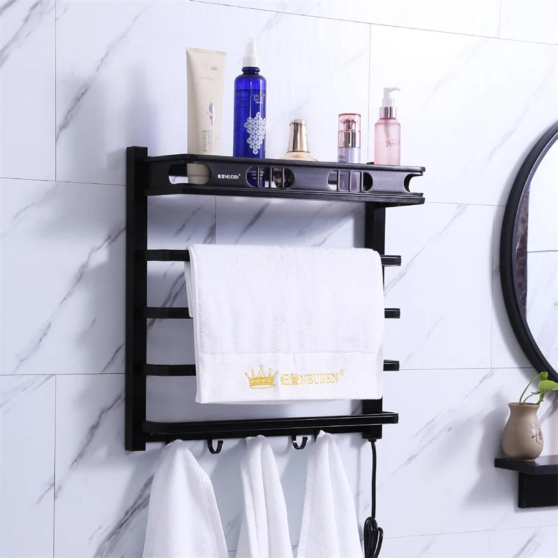 Price Portasciugamani elettrico scaldino riscaldamento bagno elettrico temperatura costante stendino scaffale spazio alluminio IPX4 impermeabile MJ01