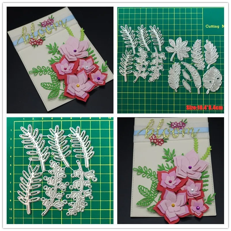 

6PCS/Lot Pretty Leaves Metal Cutting Dies Stencil Die Cut Scrapbooking Craft Stamps DIY Album Paper Cards Embossing Die
