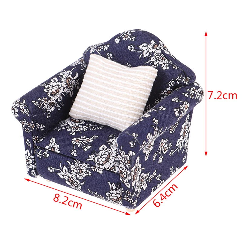 

1Set Cute Sofa Couch with Pillow 1:12 Dollhouse Miniature Living Room Dolls Furniture Toys