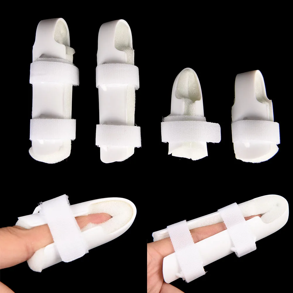 4 Sizes PVC Foam white Mallet DIP Finger Support Brace Splint Joint Protection Injury Protector