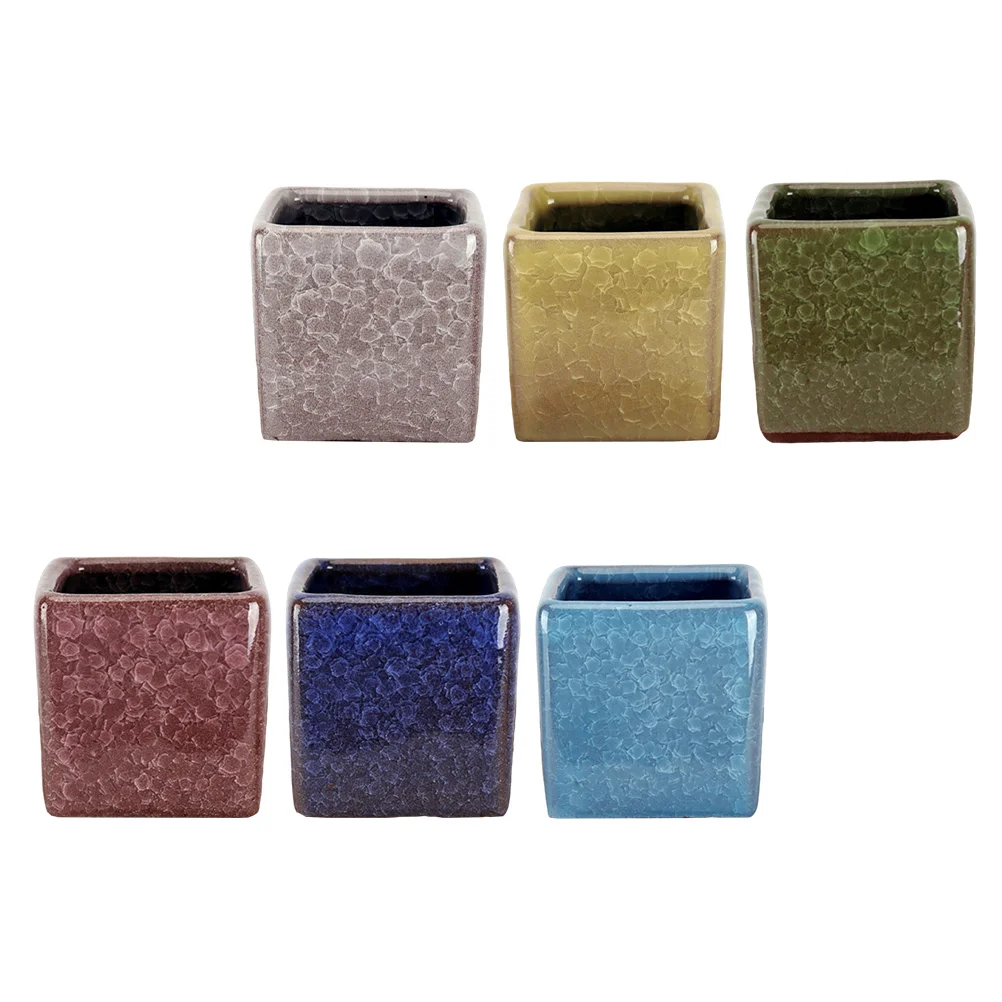 

6pcs Office Flower Planters Succulent Containers Home Desktop Flowerpots