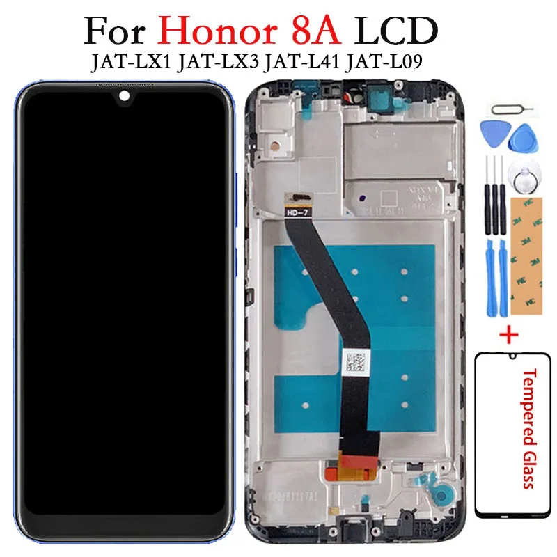 

For 6.09 Inch Huawei Honor 8A LCD Display Touch Screen + Frame Digitizer Assembly For honor 8A Pro JAT-L29 LX1 LCD