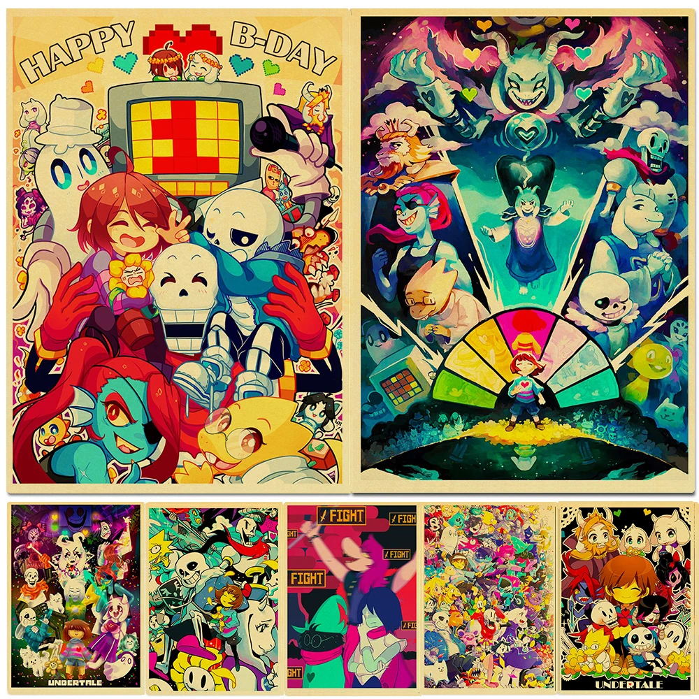 Винтаж игры Undertale крафт бумага плакат домашний наклейка художественной росписи