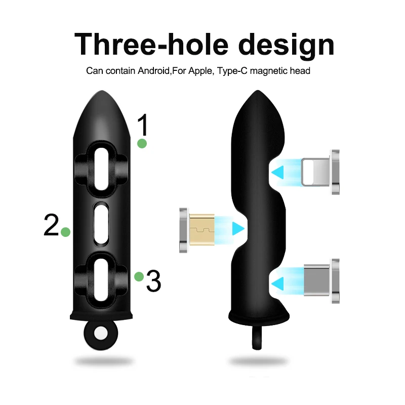 Портативный чехол с магнитными заглушками для Micro USB Type C 8 Pin адаптер Магнитный