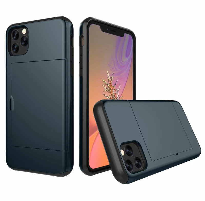 Для Iphone X XR XS 11 Pro Max 8 7 6 6s Plus 5 5S SE чехол Роскошный кошелек Гибридный скользящий держатель для карт для хранения Броня прочный Чехол