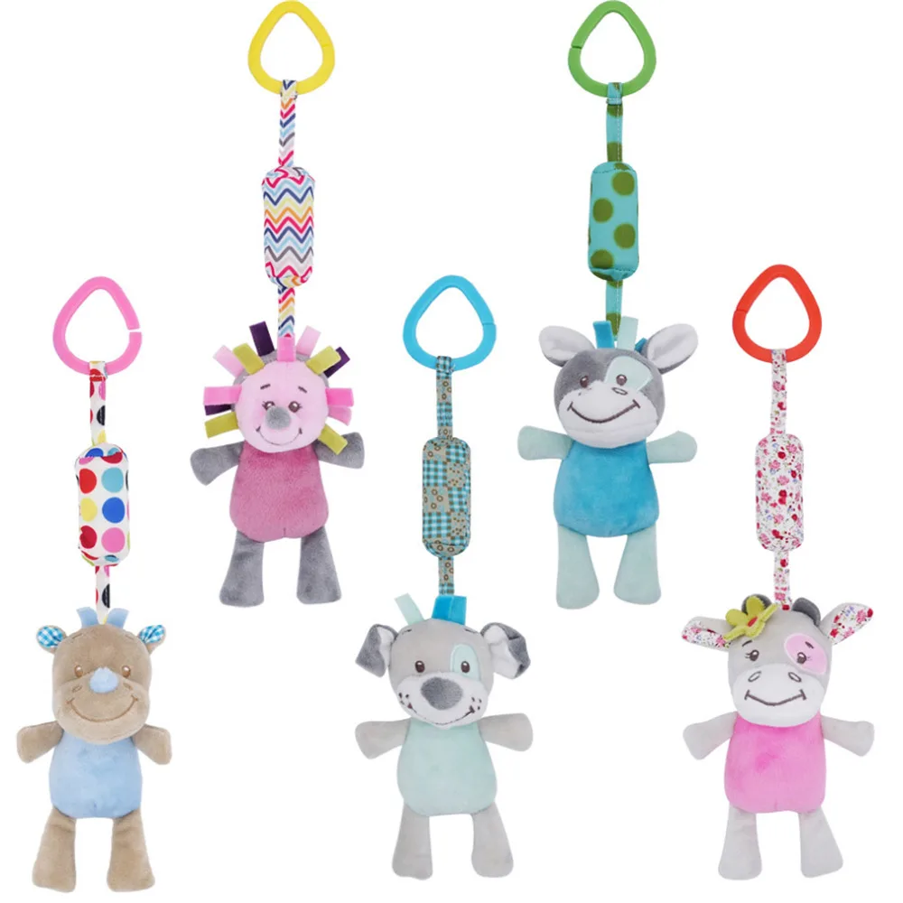 

Bebe Cute Animal Plush Rattle Crib Spiral Mobile Infant Stroller Appease Toys Gift For Newborn 0-12 Months Baby Hand Toys 2021