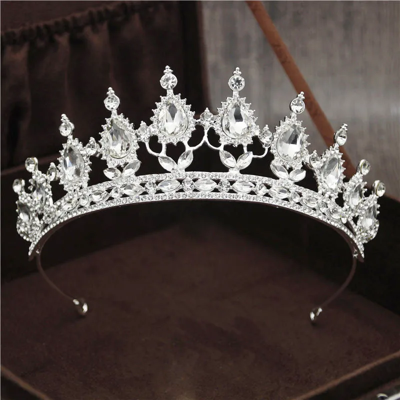 Silver White Роскошные серебряные Кристальные Звезды Повязки для волос винтажные Стразы Свадебная Корона-Тиара повязка для волос Свадебная Ювелирная тиара De Noiva Мода - Окраска металла: Silver White
