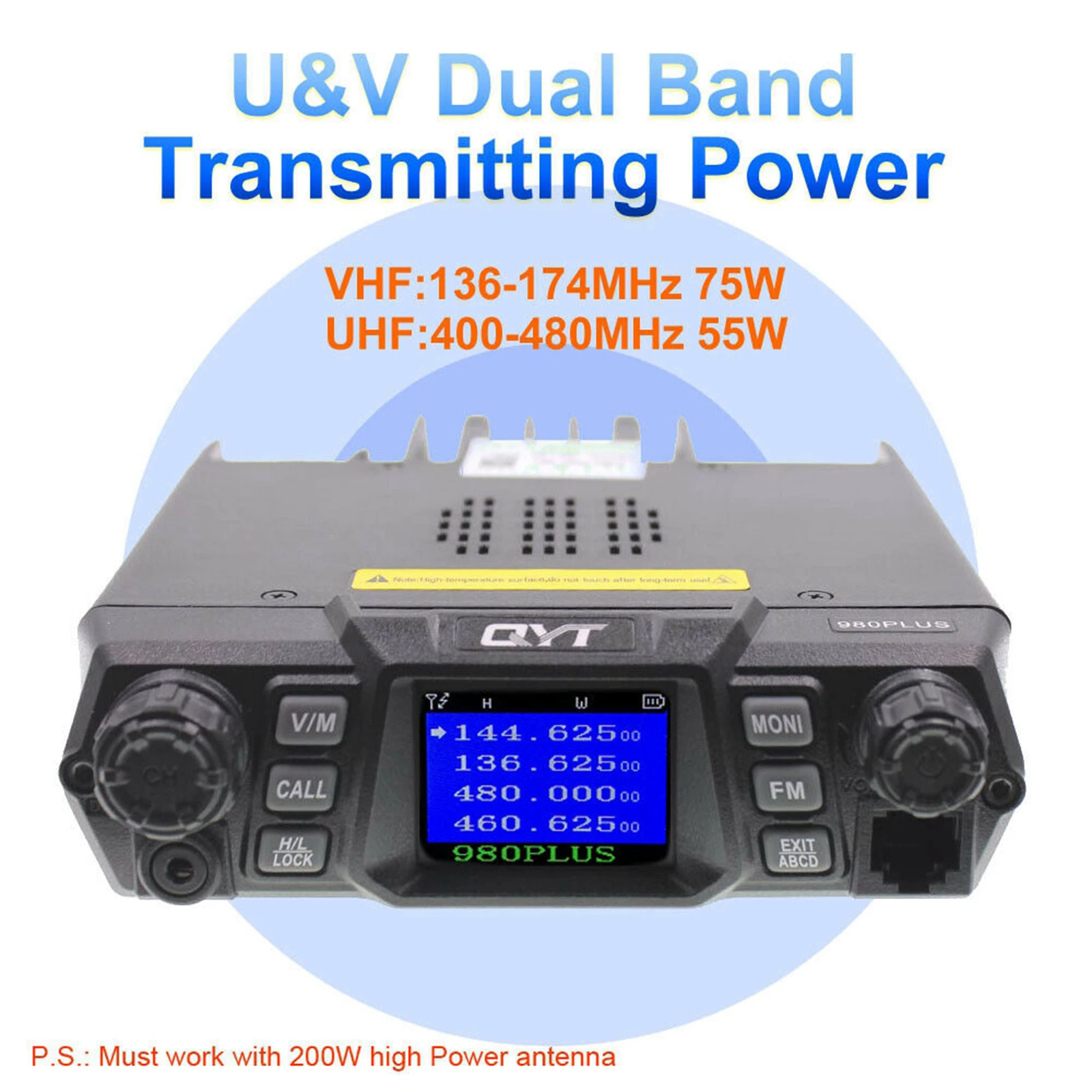 

Pro-Series CB Car Radio 75W U/V Two-Way for Motorcade Travle Wild Adventure
